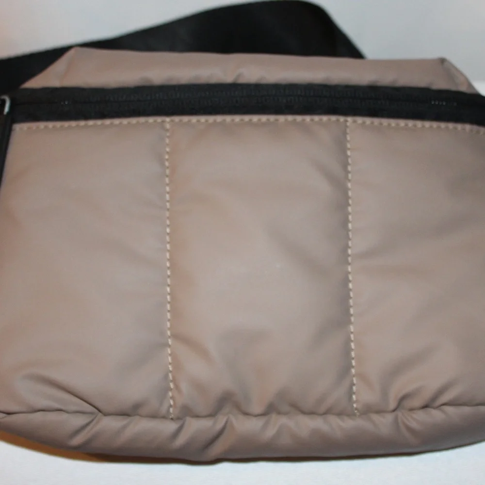 Calpak Taupe Puffer Crossbody Fanny Pack with Black Strap